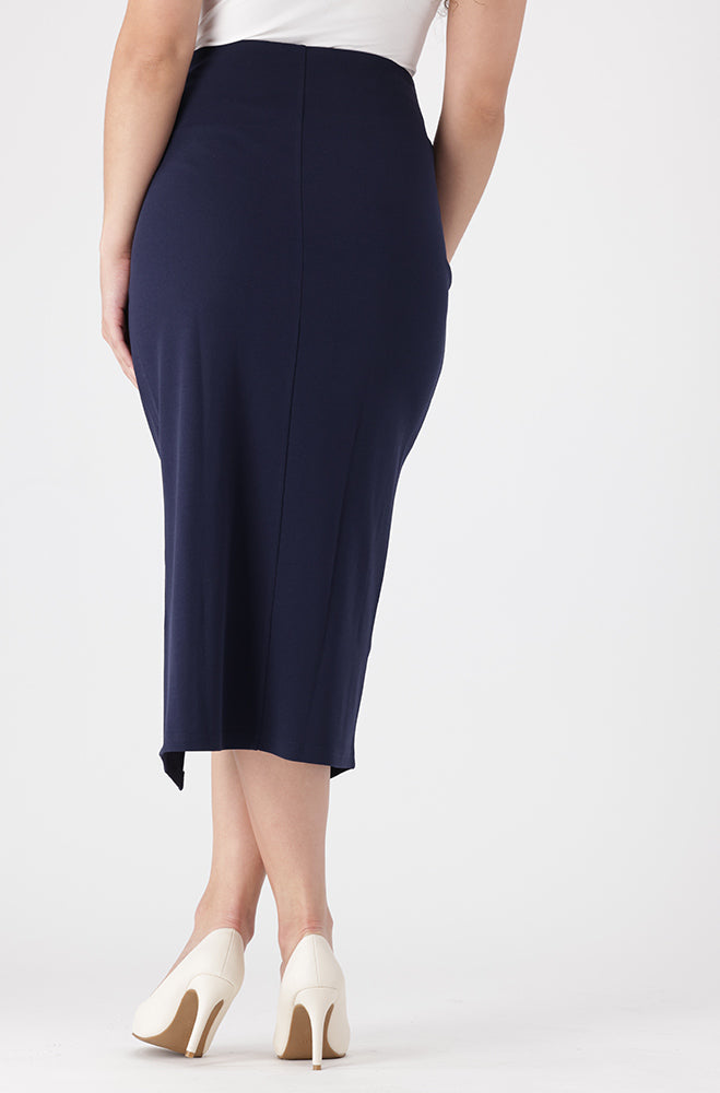 Taslin Front Slit Skirt _ 155266 _ Navy