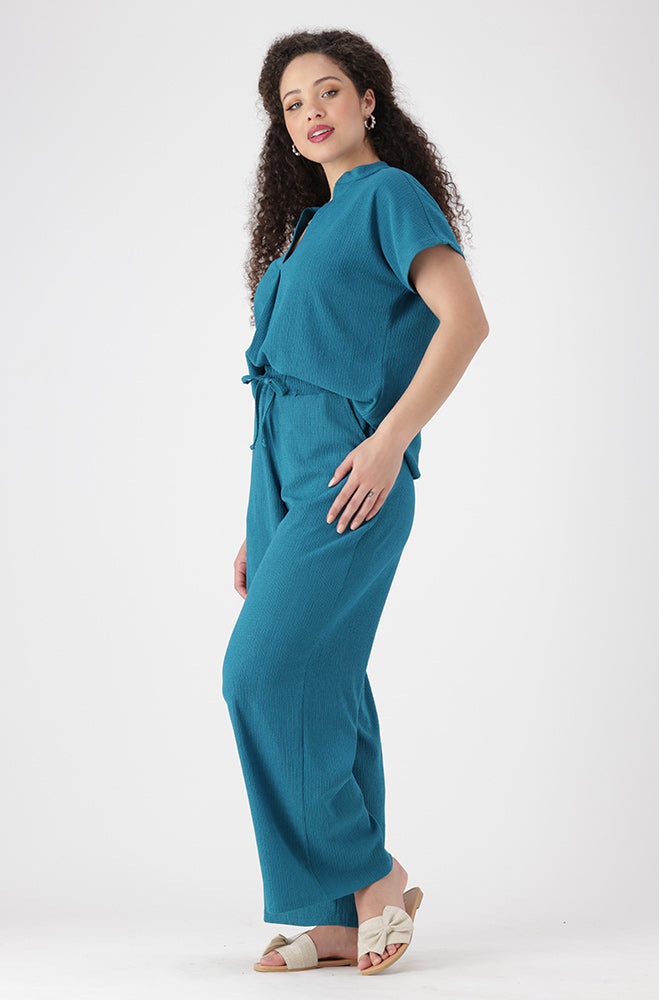 Edith Shortsleeve Portofino Top _ 155602 _ Teal