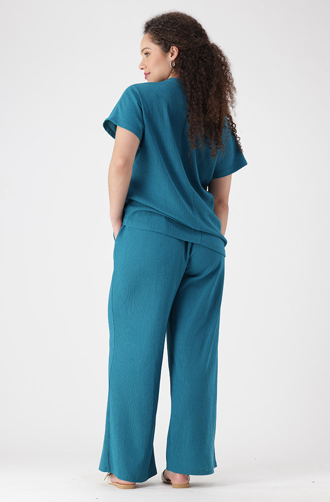 Edith Shortsleeve Portofino Top _ 155602 _ Teal