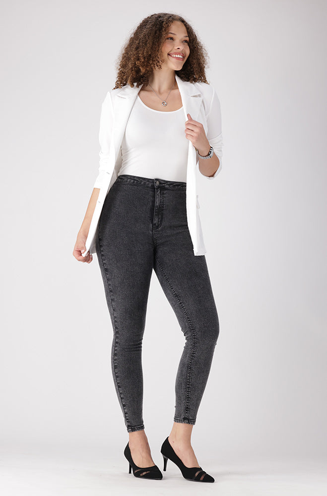 Aria Belted Blazer _ 155606 _ White