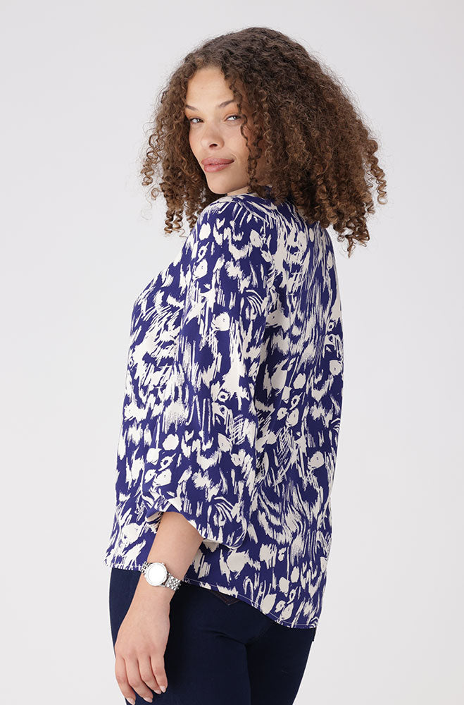Maria Printed Blouse _ 155610 _ Blue