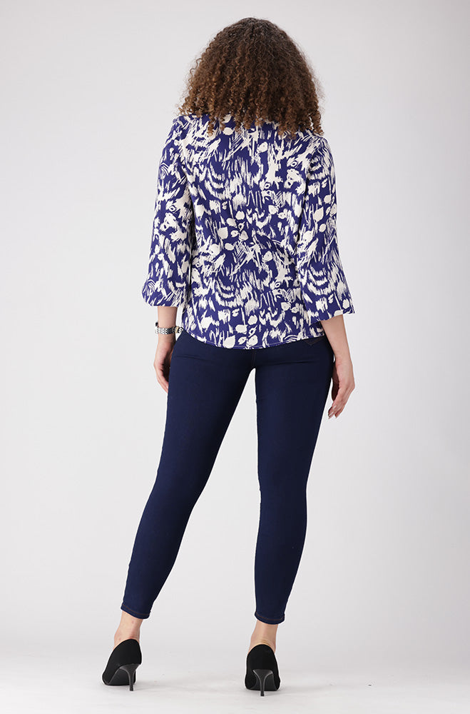 Maria Printed Blouse _ 155610 _ Blue