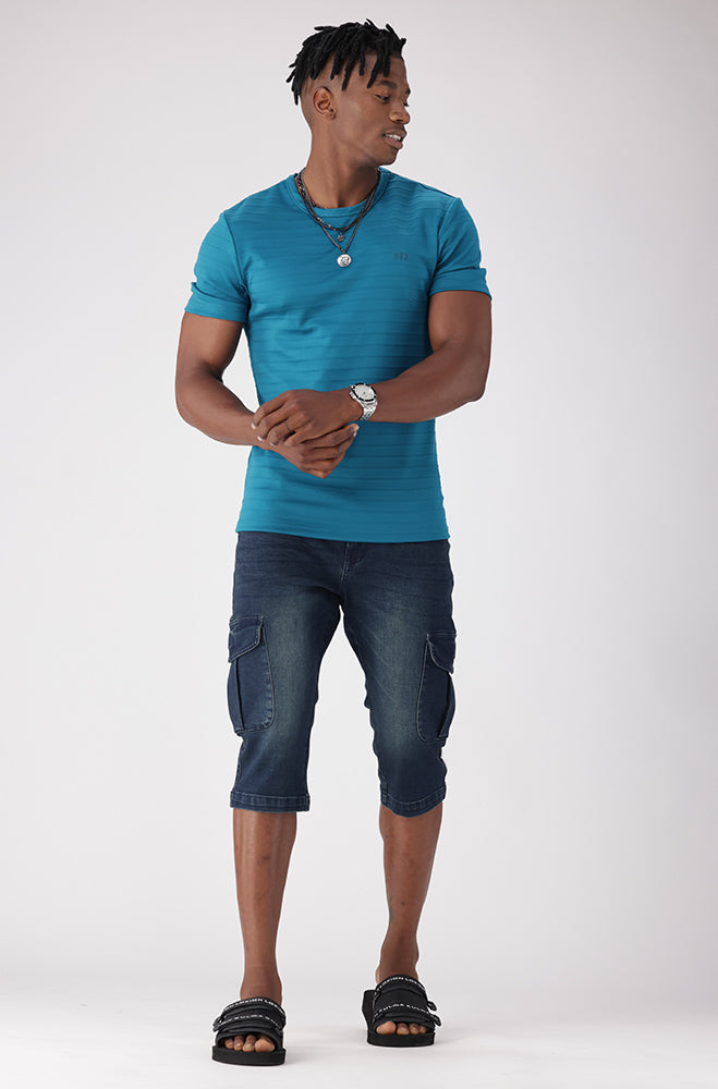 Boswell Textured Tee _ 155725 _ Teal