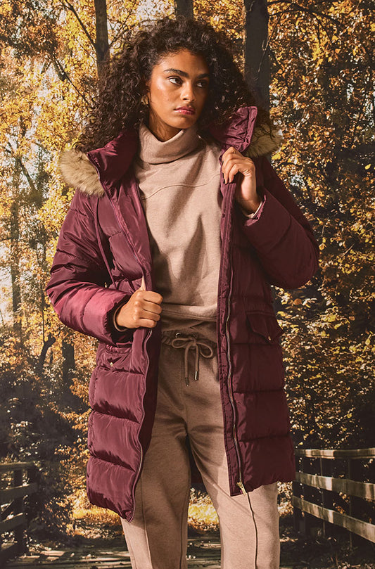 TIA PUFFFER JACKET  _ 155907 _ Wine