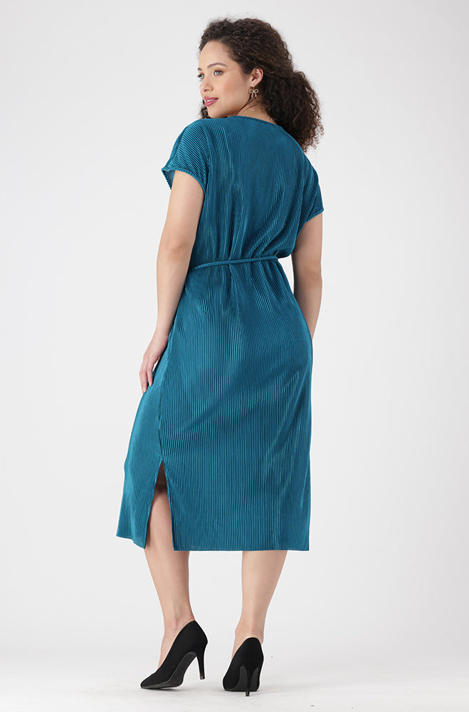 Mia Plisse Sleeveless Dress _ 155949 _ Teal