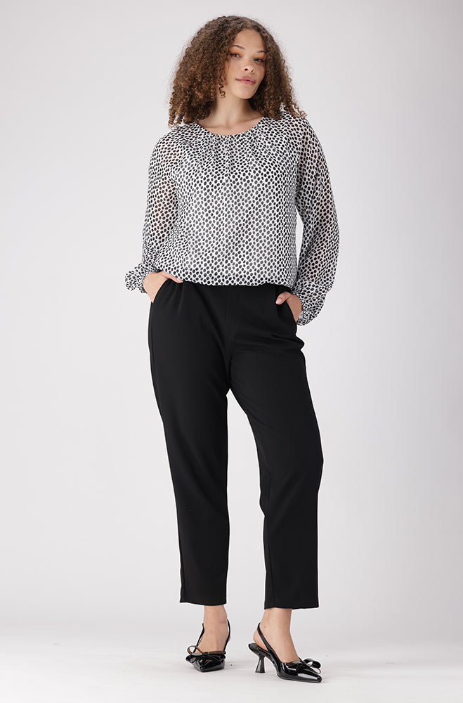 Kamala Bubble Hem Blouse _ 156055 _ White