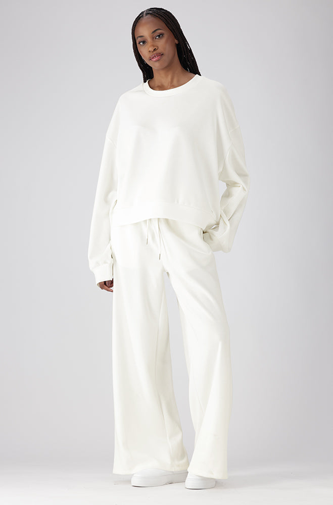 Melissa Soft Touch Scuba Wide Leg Pants _ 156118 _ Cream