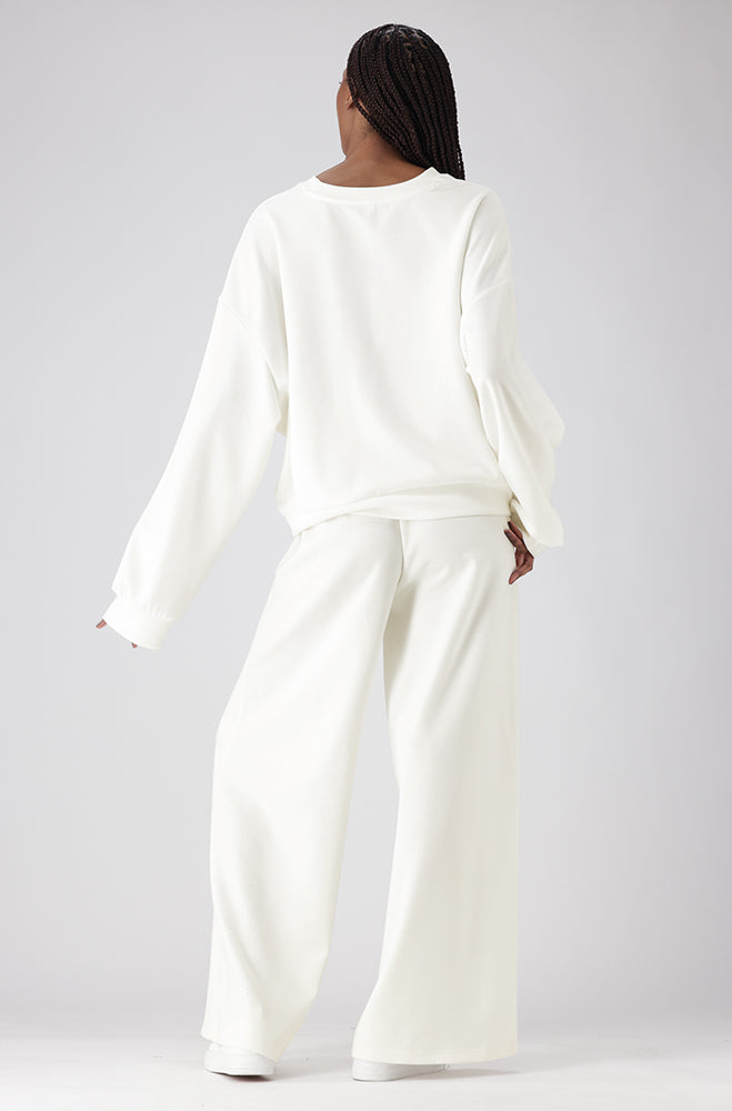 Melissa Soft Touch Scuba Wide Leg Pants _ 156118 _ Cream