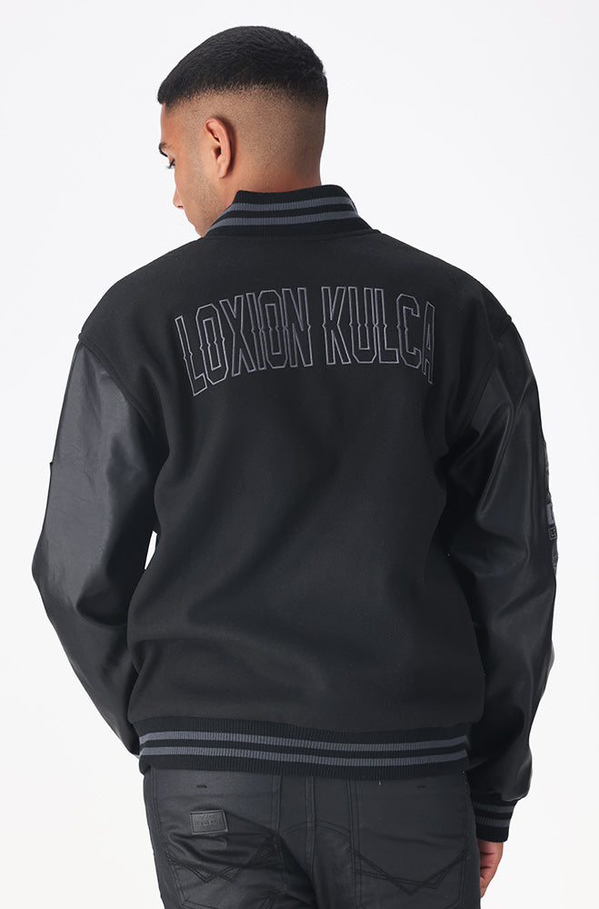 Loxion Kulca Branded College Jacket _ 156225 _ Black