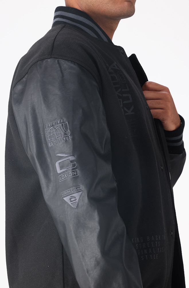 Loxion Kulca Branded College Jacket _ 156225 _ Black
