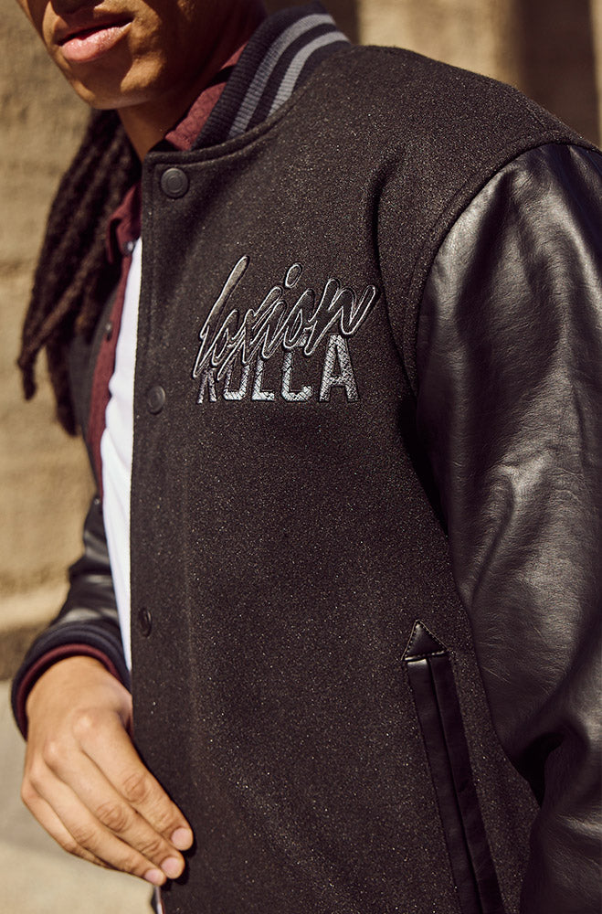 Loxion Kulca Branded College Jacket _ 156225 _ Black