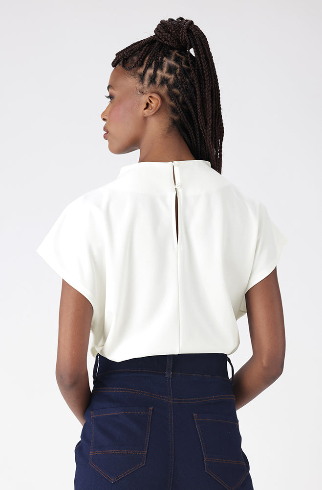 Gen Drape Turtle Neck Top _ 156259 _ Cream