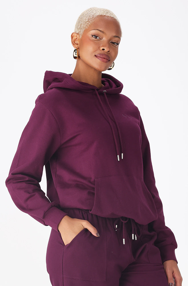 LAUREN FLEECE KANGAROO POCKET HOODIE  _ 156265 _ Purple