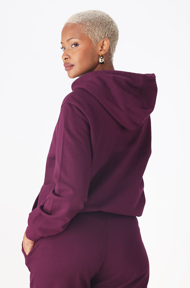 LAUREN FLEECE KANGAROO POCKET HOODIE  _ 156265 _ Purple