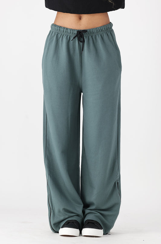 Lucy Fleece Wide Leg Pants _ 156298 _ Green