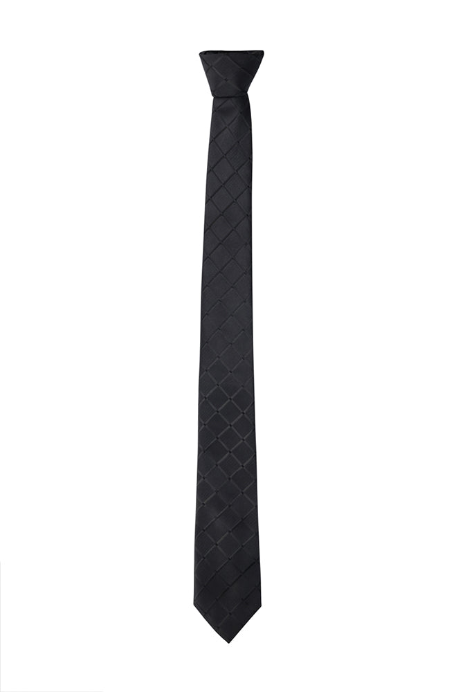 Liam Textured Tie _ 156312 _ Black