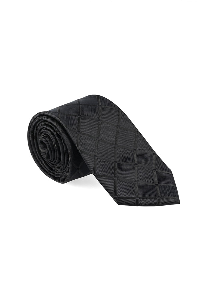 Liam Textured Tie _ 156312 _ Black