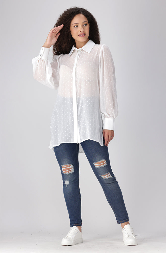 Kamala Dobby Blouse _ 156346 _ White