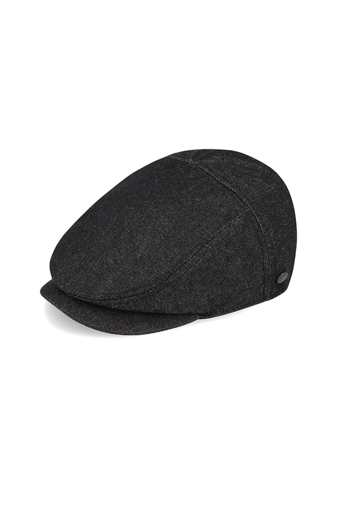 Tori Denim Newsboy Hat _ 156393 _ Black Wash