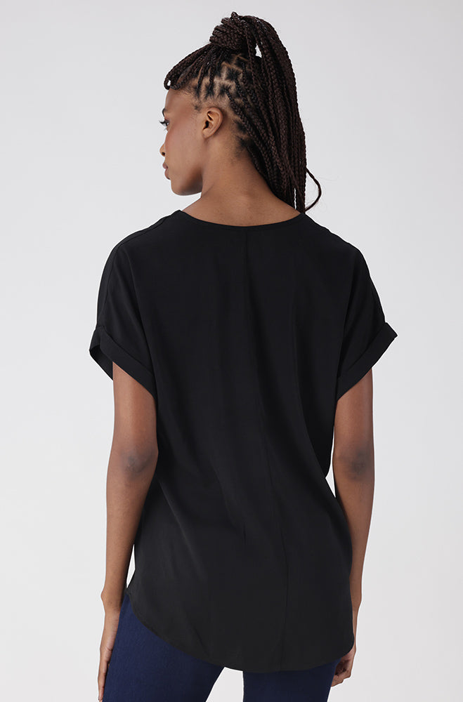 Emily Front Zip Top _ 156523 _ Black