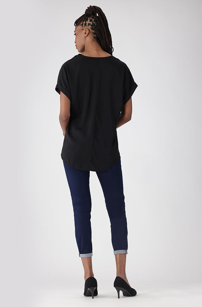 Emily Front Zip Top _ 156523 _ Black
