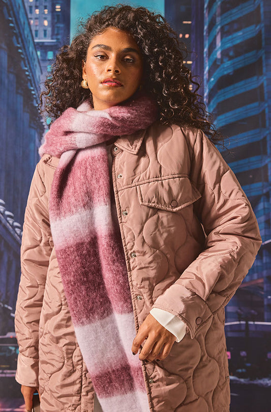 LORA LONGER LENGTH QUILT SHACKET  _ 156818 _ Taupe