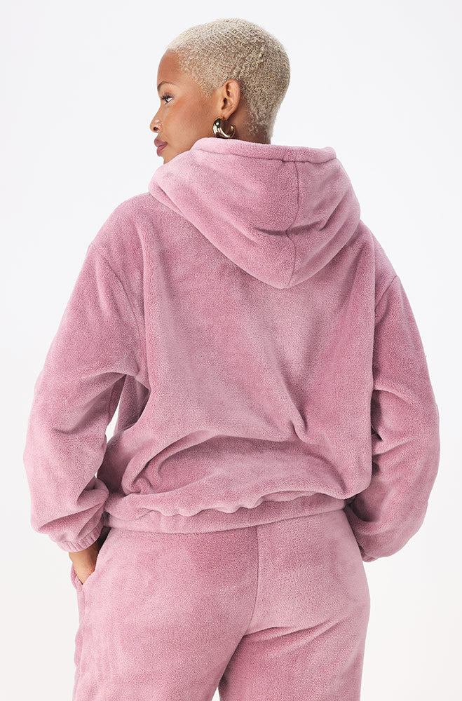 EMMA FLUFFY  HOODY  TOP _ 156897 _ Pink