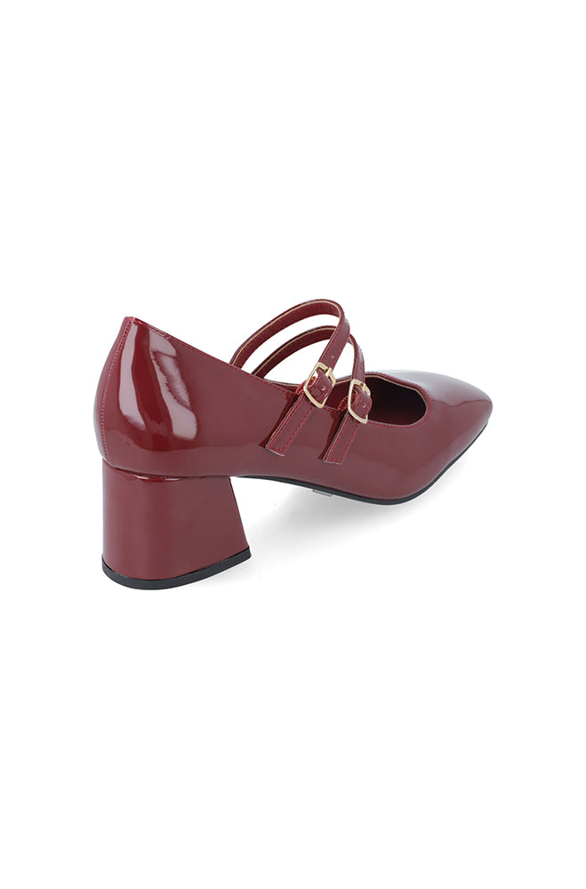 Mary Jane Block Heel _ 157033 _ Red