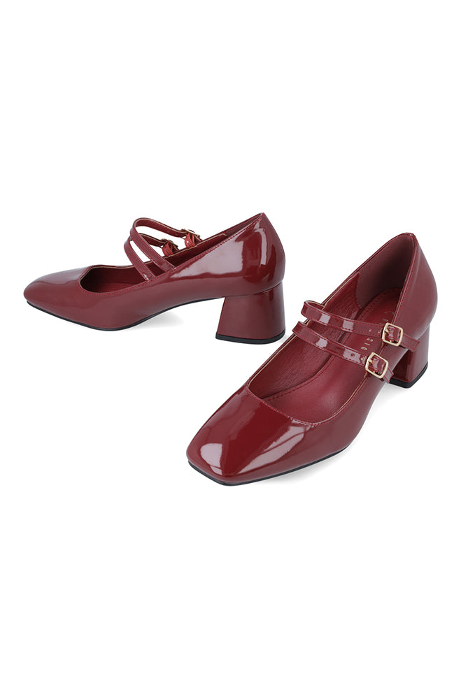 Mary Jane Block Heel _ 157033 _ Red