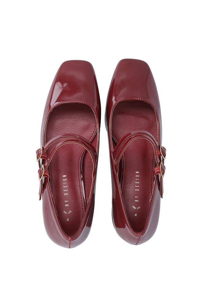 Mary Jane Block Heel _ 157033 _ Red