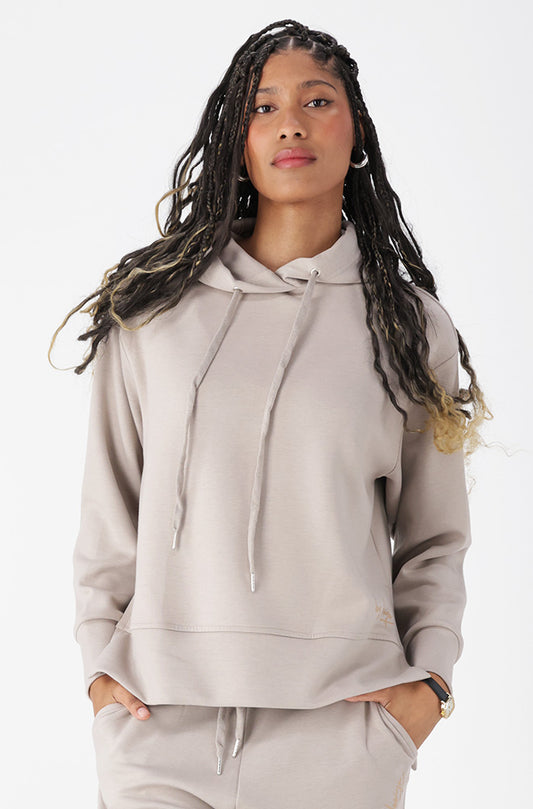 Lucy Scuba Hoody _ 157327 _ Taupe