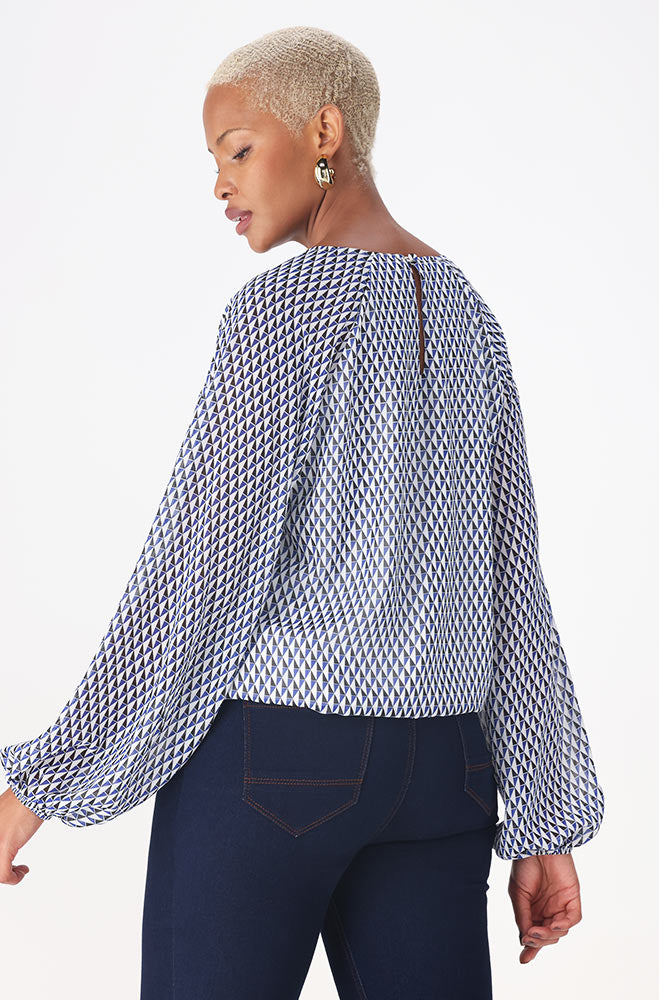 Kamala Bubble Hem Blouse _ 157691 _ Blue