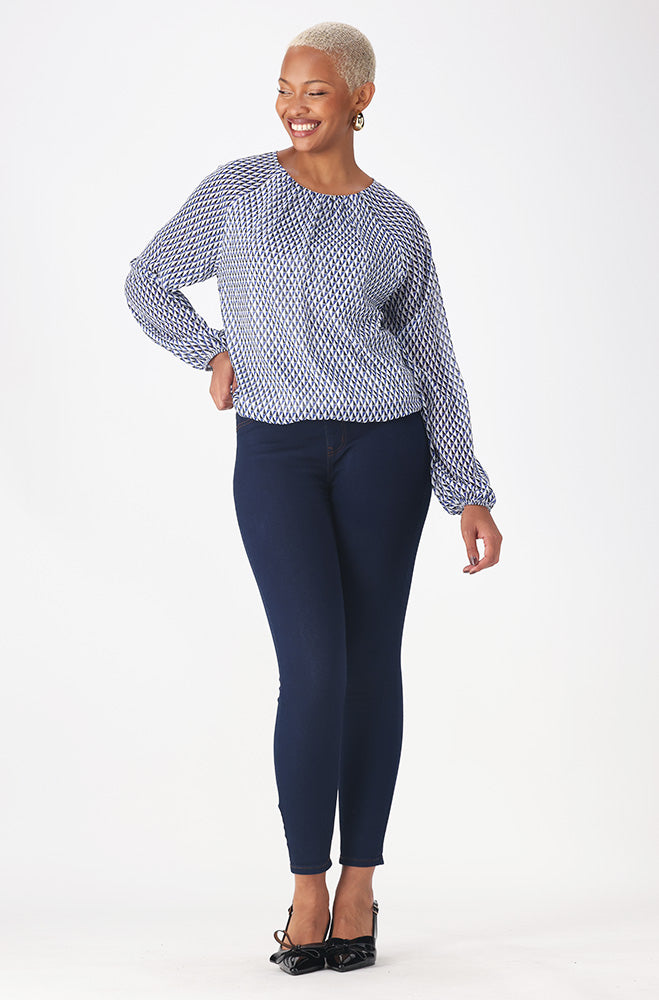 Kamala Bubble Hem Blouse _ 157691 _ Blue
