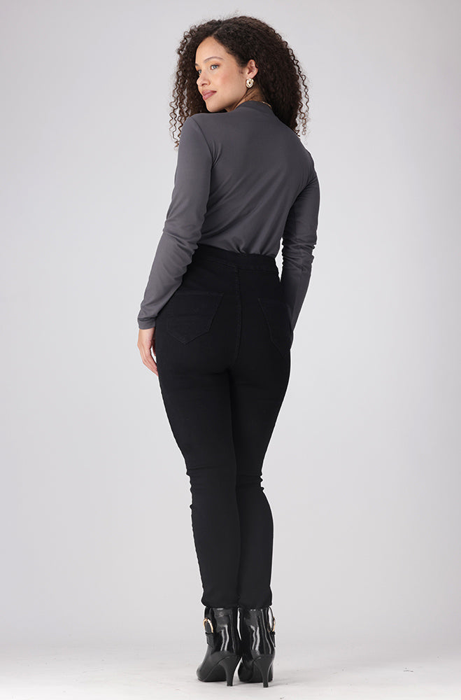 Tia Turtle Neck Top _ 157872 _ Grey