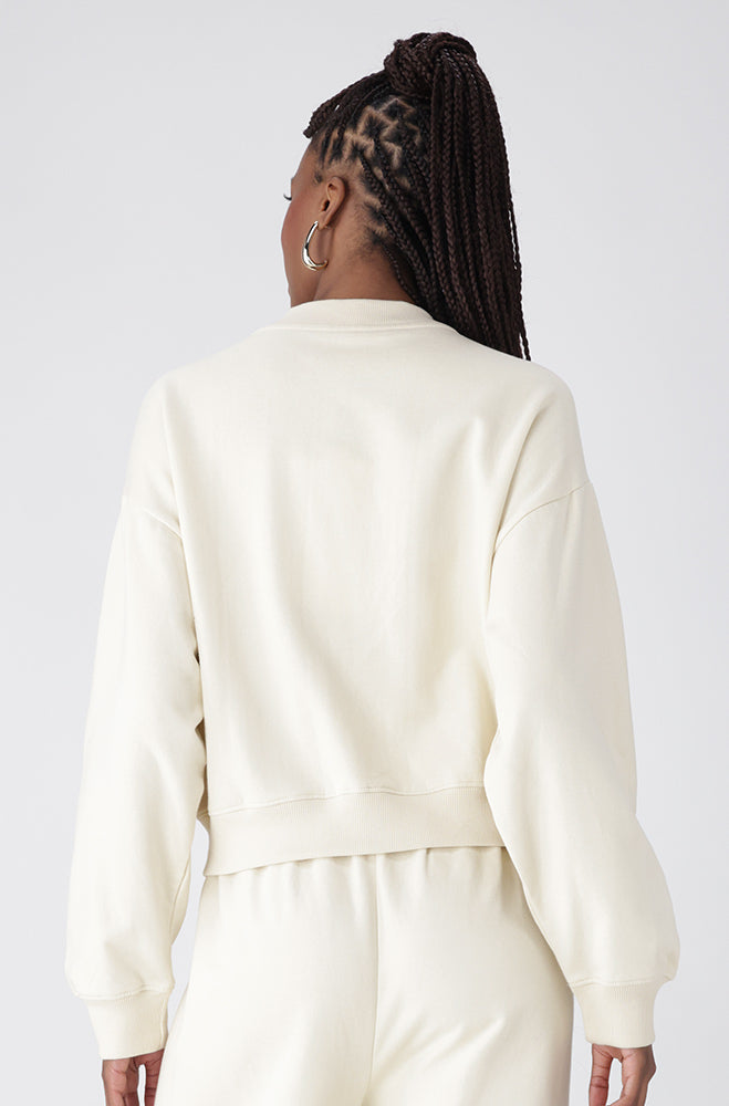 Vida Fleece Bomber Top _ 158570 _ Cream