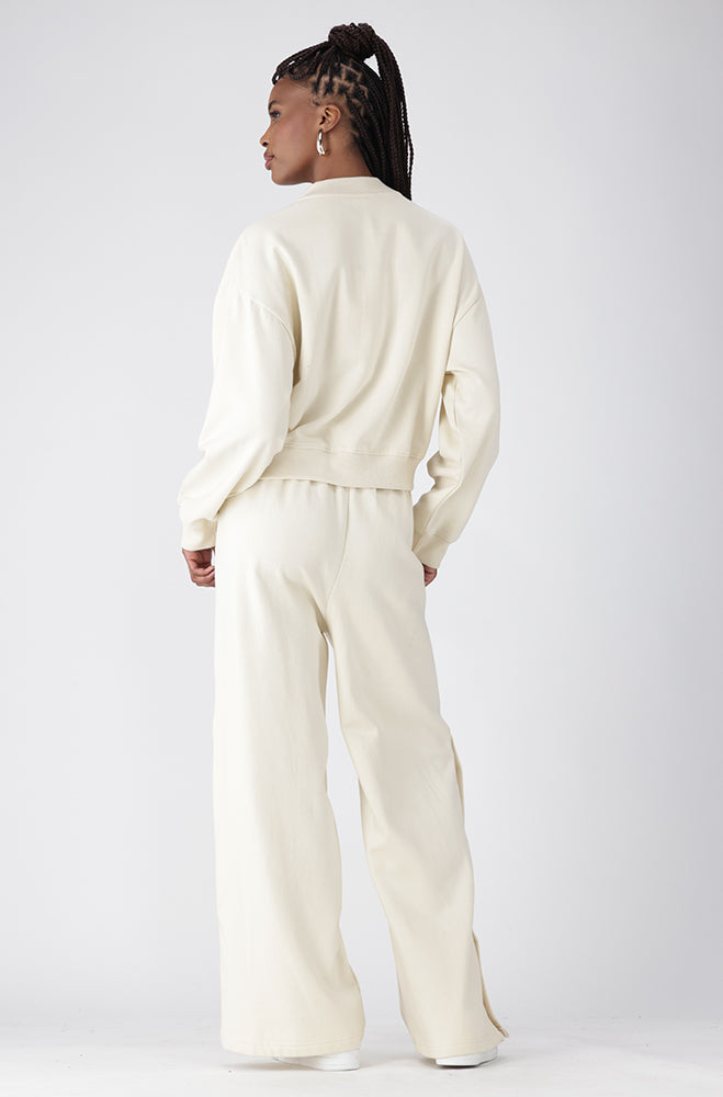 Vida Fleece Bomber Top _ 158570 _ Cream