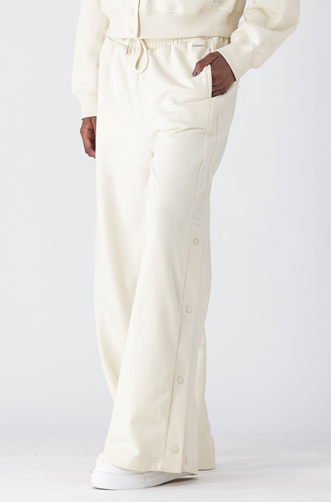 Vida Side Button Wide Leg Jogger _ 158572 _ Cream