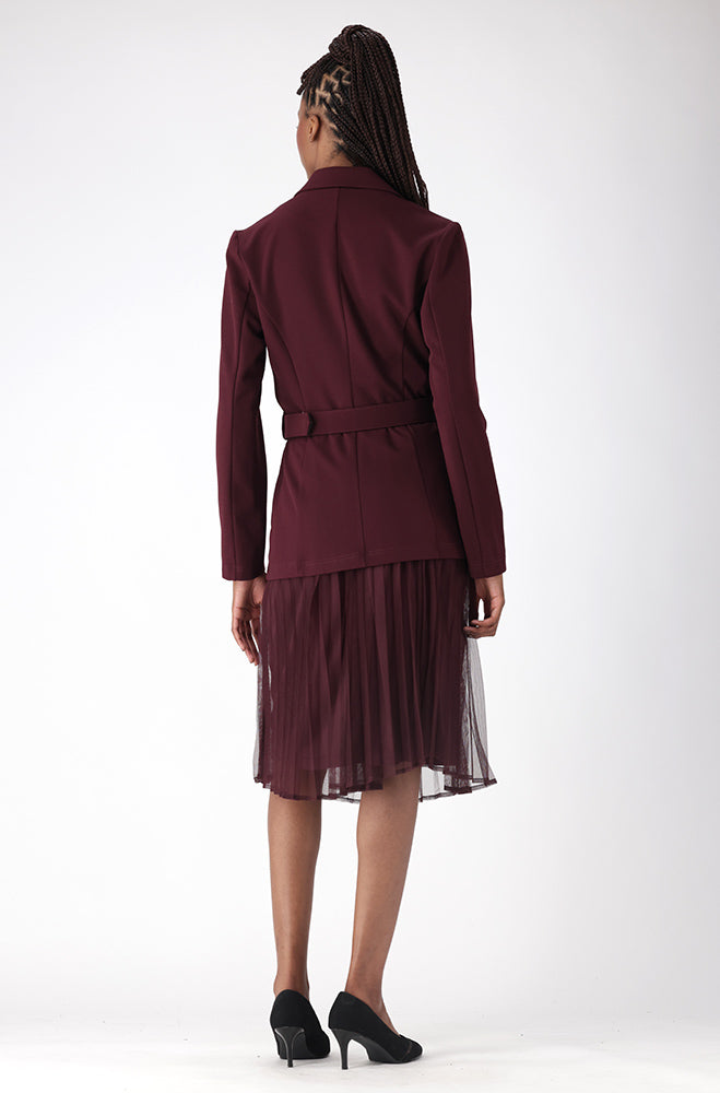 DEBBIE BELTED BLAZER _ 159414 _ Wine