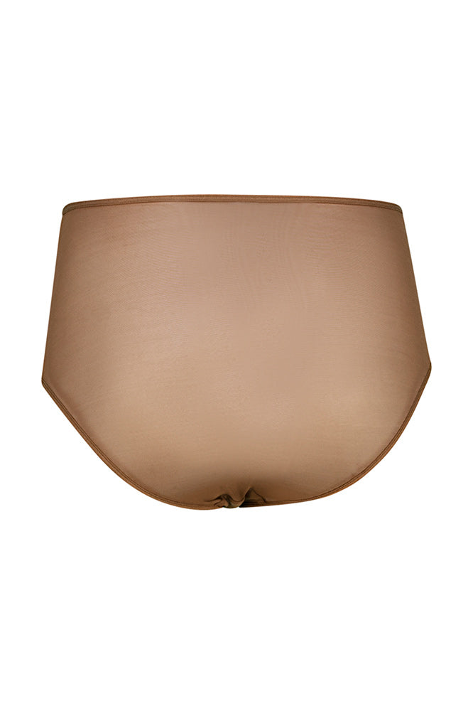 Qira Pleated Mesh/Lace Brief _ 159542 _ Chocolate