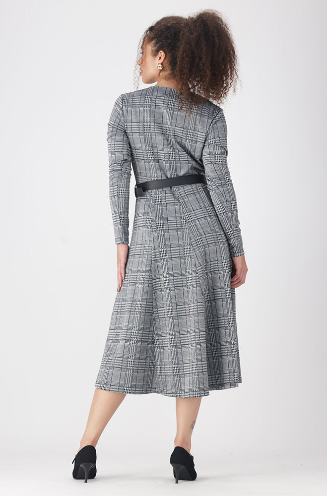STEFANI BELTED PLEATED DRESS_ 159545 _ Multi