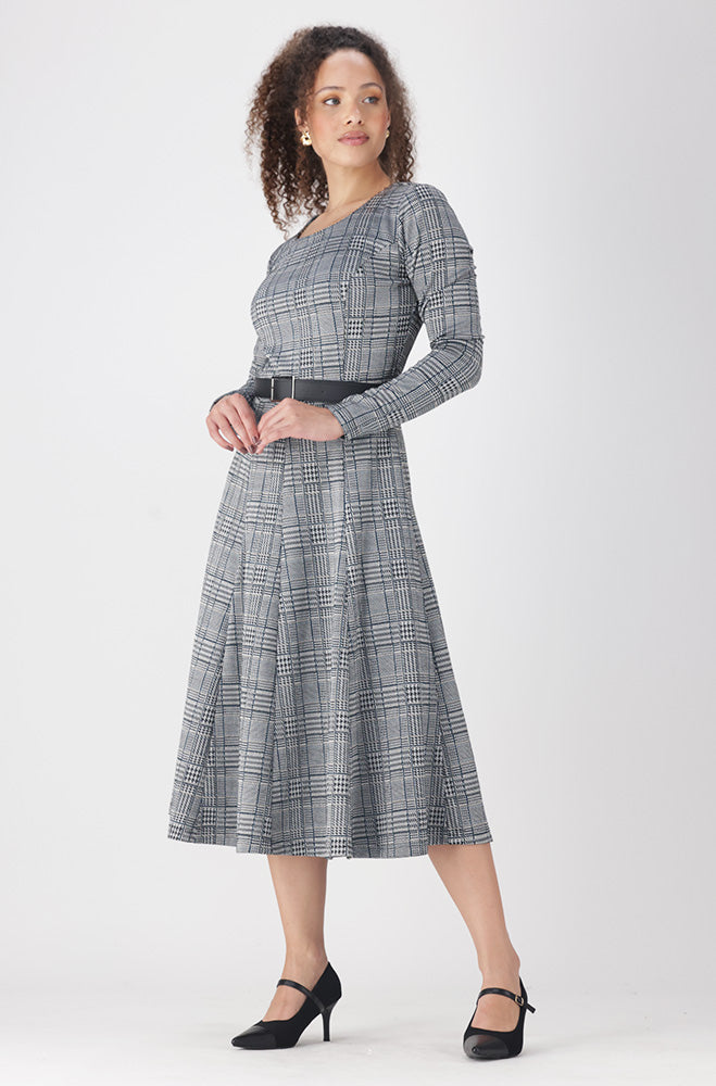STEFANI BELTED PLEATED DRESS_ 159545 _ Multi