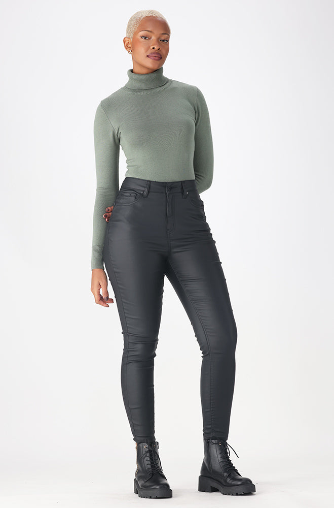 Gloria button detail polo neck knitwear _ 159548 _ Green