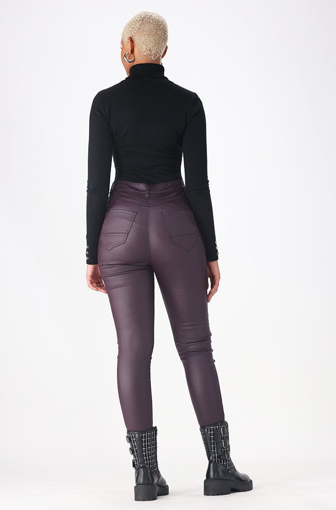 Gloria button detail polo neck knitwear _ 159549 _ Black