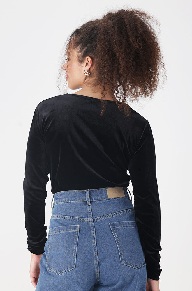KIKI VELOUR TOP _ 159858 _ Black