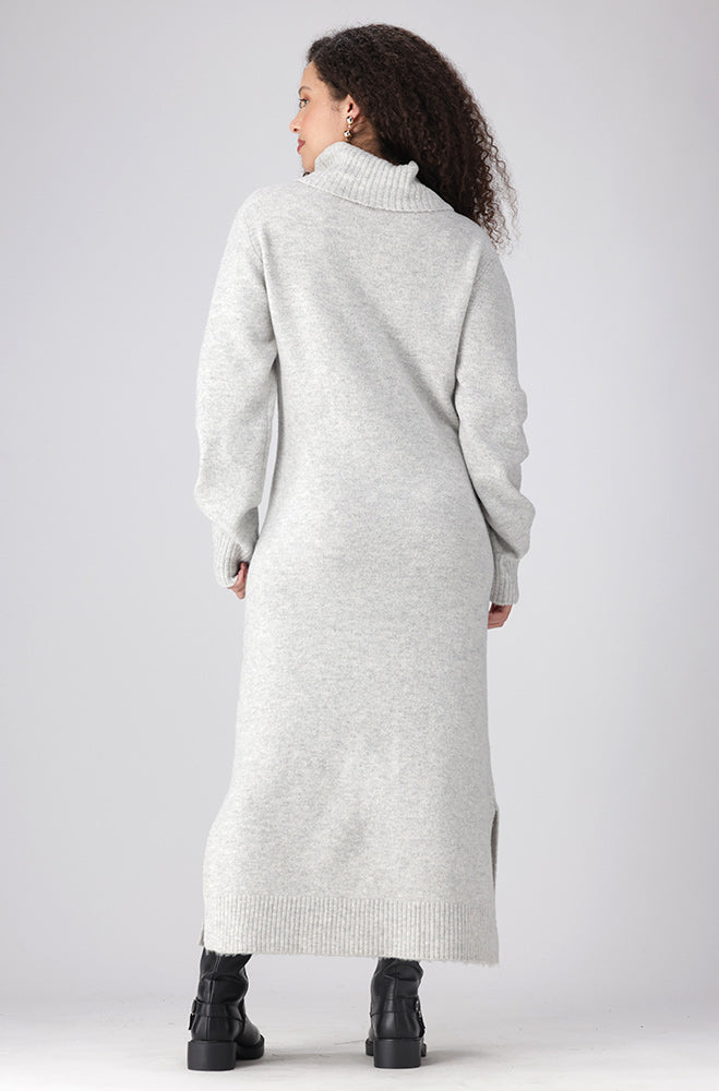 THE CAMELLIA KNIT DRESS _ 159974 _ Grey Mel