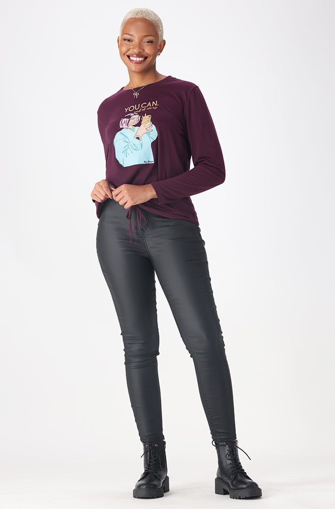 CARLIE DRAWCORD GRAPHIC TEE _ 159981 _ Purple