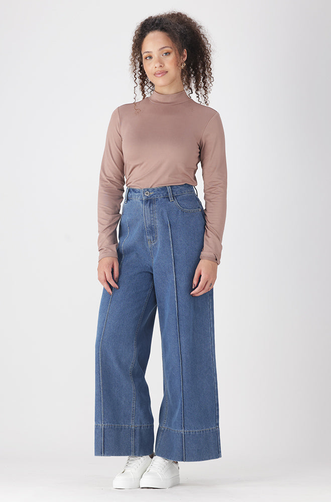 TIA TURTLE NECK TOP _ 160002 _ Taupe