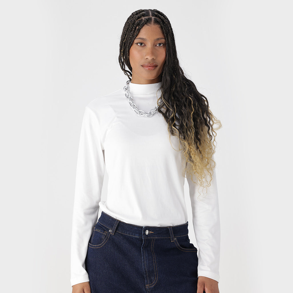 tyn.tgor トゴール　Flare rib turtle Jackson Rib Full Length Turtleneck - Military/White – SPLITS59