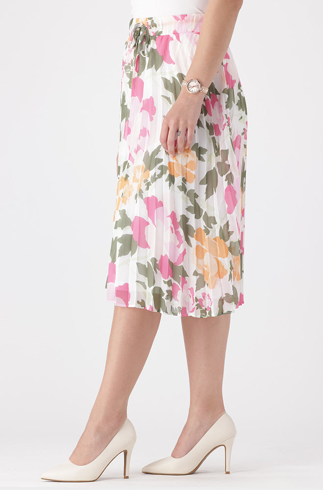 Iris Floral Pleated Skirt _ 160172 _ Multi