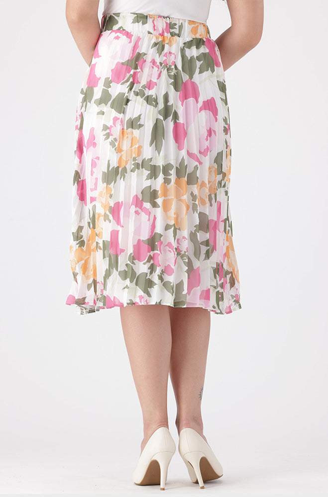 Iris Floral Pleated Skirt _ 160172 _ Multi